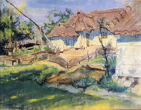 Cottages In Grebowie by Stanislaw Wyspianski