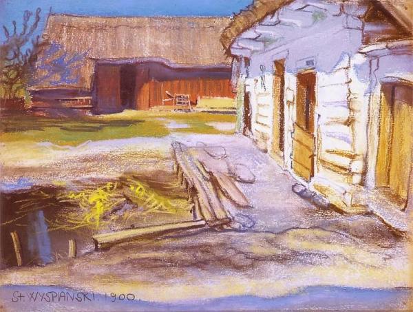 Cottages In Grebowie by Stanislaw Wyspianski