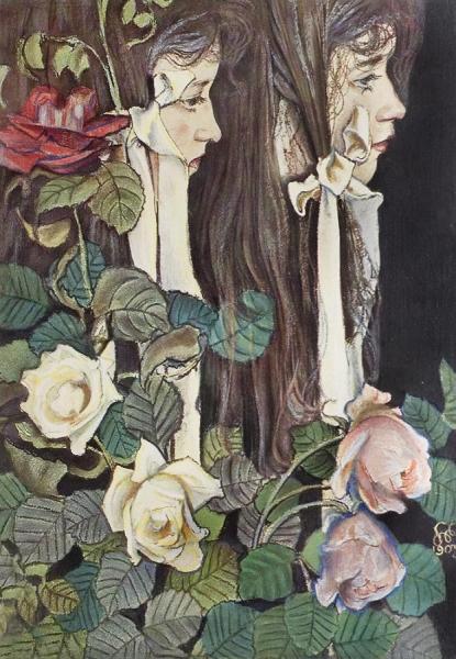 Double Portrait Of Eliza Parenska by Stanislaw Wyspianski