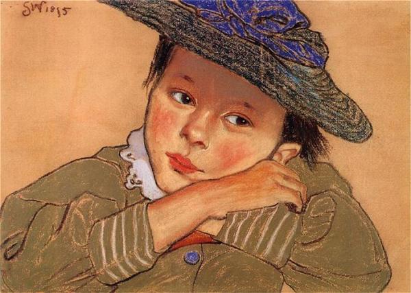 Girl In Blue Hat by Stanislaw Wyspianski