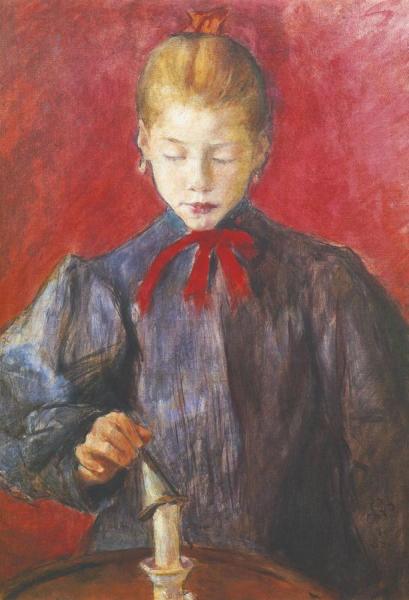 Girl Putting Out A Candle by Stanislaw Wyspianski