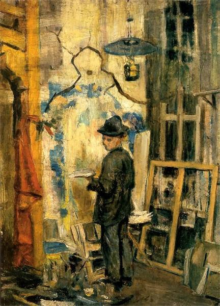 Jozef Mehoffer In The Studio by Stanislaw Wyspianski Oil Painting Reproductions