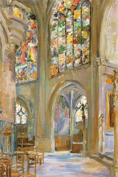Paris, The Interior Of The Gothic Church Of St. Étienne by Stanislaw Wyspianski Oil Painting Reproductions