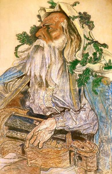 Portrait Of Andrzej Mielewski In The Role Of Rapsod In "bolesław The Bold" by Stanislaw Wyspianski