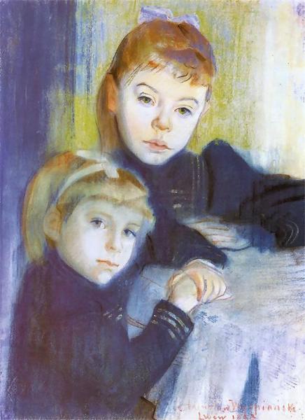 Portrait Of The Misses Kijenski by Stanislaw Wyspianski