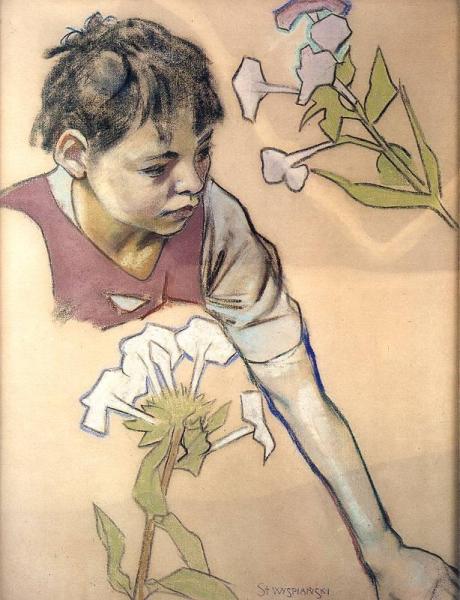 Study Of A Boy With Flowers by Stanislaw Wyspianski