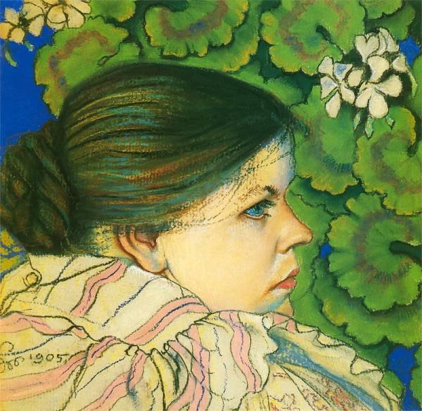 The Artist's Wife With Geraniums by Stanislaw Wyspianski