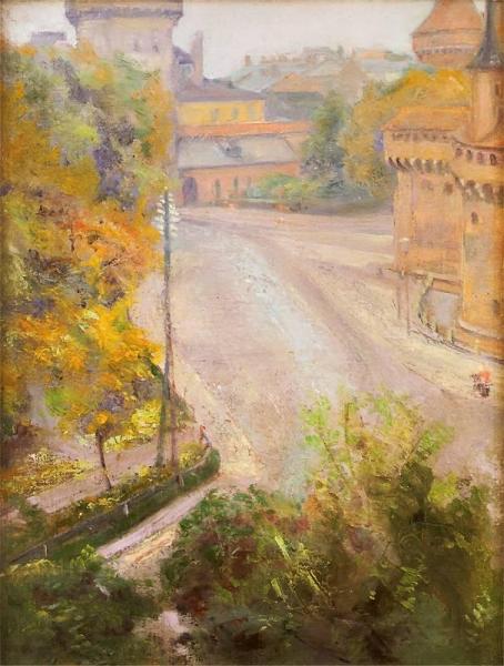 View Of The Barbican And Florian's Gate by Stanislaw Wyspianski