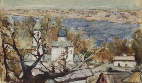 View Of A Seaside Town by Stepan Kolesnikov Oil Painting Reproductions