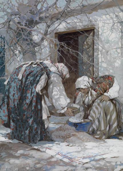 Women At Work by Stepan Kolesnikov Oil Painting Reproductions