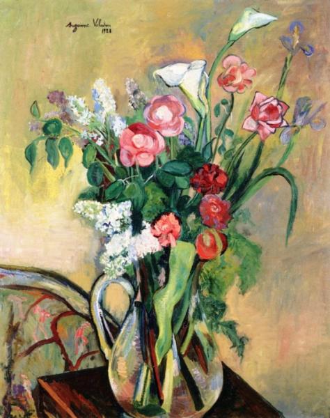 Bouquet Of Flowers In A Crystal Vase by Suzanne Valadon