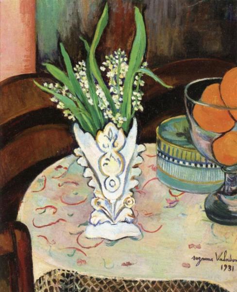 Bouquet Of Lilly Of The Valley In A Vase by Suzanne Valadon