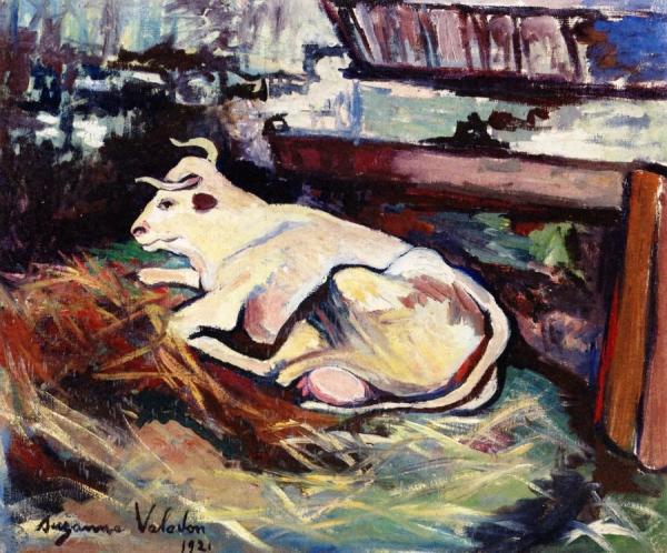 Cow Lying Down In The Stable by Suzanne Valadon