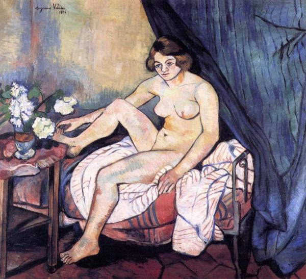 Nude Seated On A Bed by Suzanne Valadon