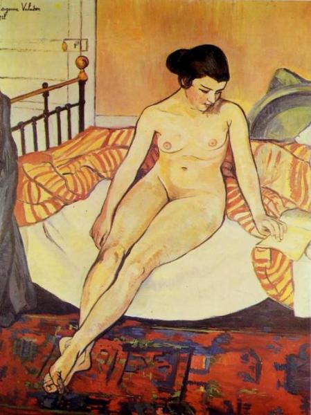 Nude With A Striped Blanket by Suzanne Valadon