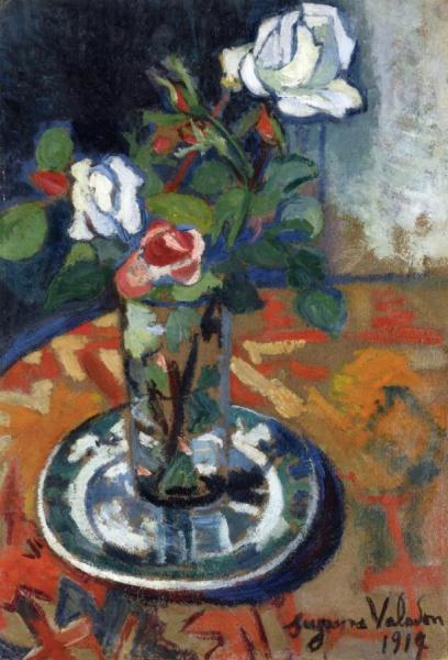 Roses In A Vase by Suzanne Valadon