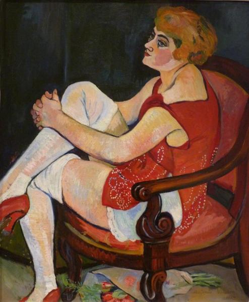 Woman In White Stockings by Suzanne Valadon