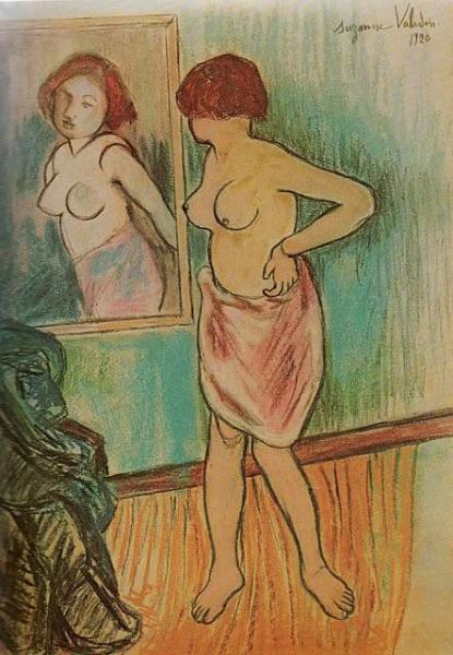 Woman Looking At Herself In The Mirror by Suzanne Valadon Oil Painting Reproductions