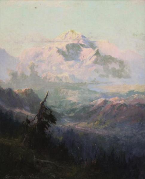Evening Light, Mount Mckinley,alaska by Sydney Mortimer Laurence Oil Painting Reproductions