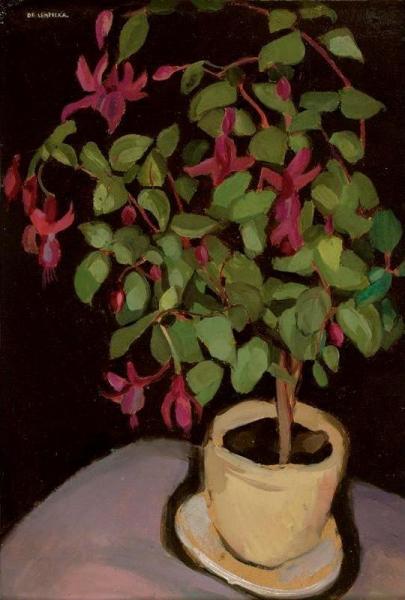 Pot Of Fuchsias by Tamara De Lempicka