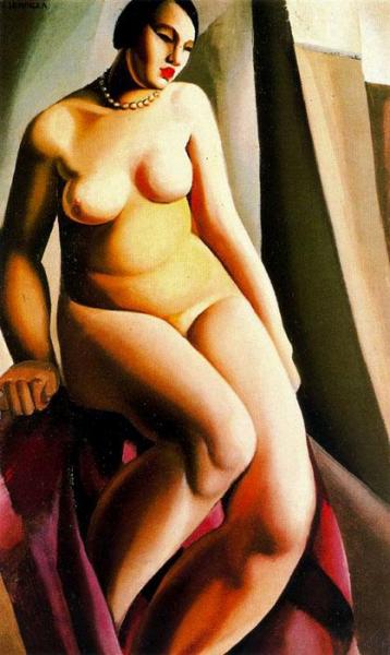 Tamara De Lempicka Seated Nude
