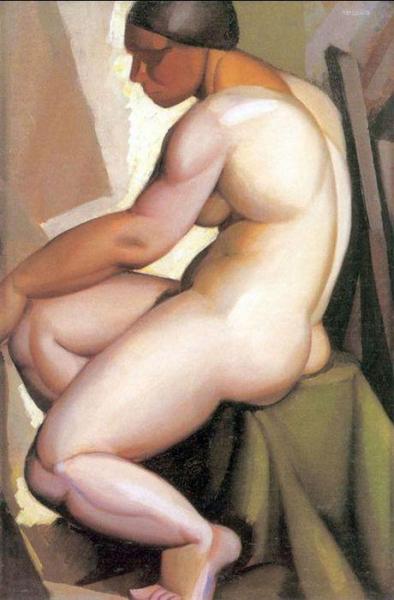 Seated Nude In Profile by Tamara De Lempicka