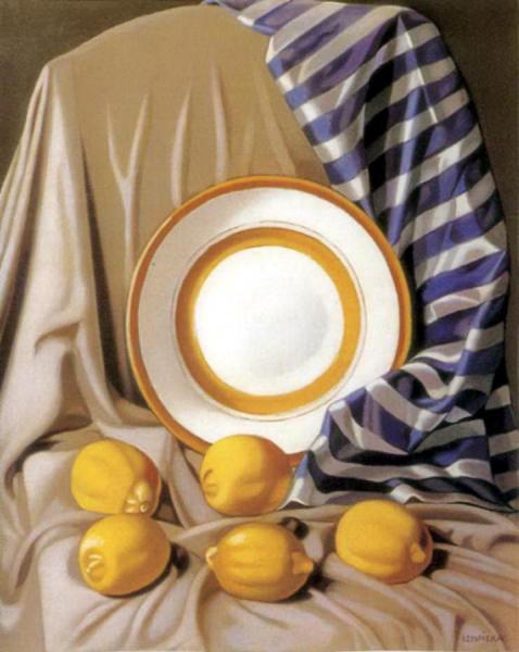 Still Life With Lemons And Plate by Tamara De Lempicka