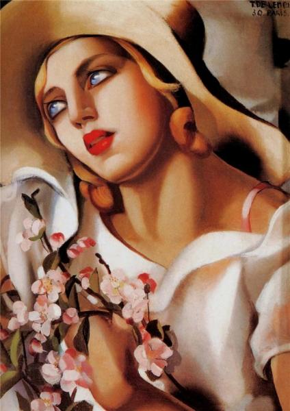 The Straw Hat by Tamara De Lempicka