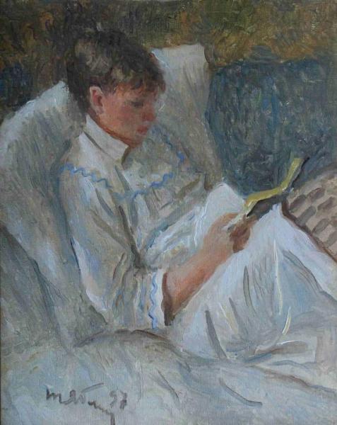 Grandson Reading by Tatiana Yablonskaya