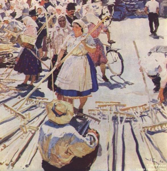 The Haymakers by Tatiana Yablonskaya Oil Painting Reproductions