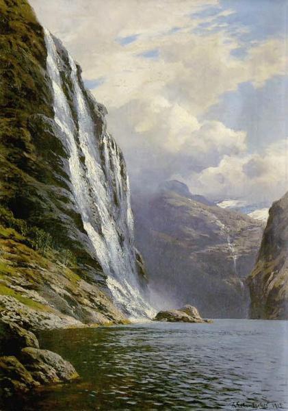 Die Sieben Schwestern Am Geirangerfjord,1915 by Themistocles Von Eckenbrecher
