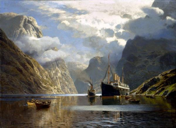 Themistocles Von Eckenbrecher The Auguste Victoria In Naerofjord, 1900