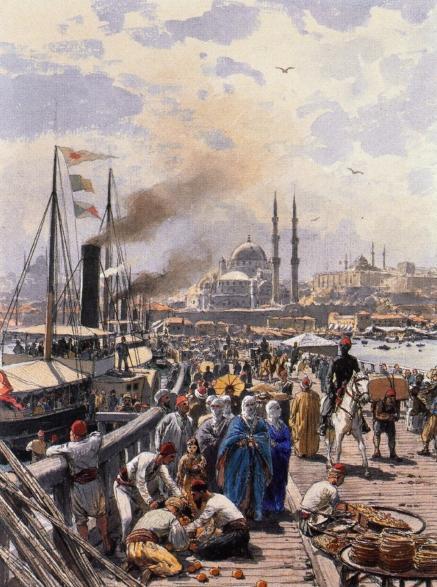 Themistocles Von Eckenbrecher The Old Galatea Bridge Connecting Karakoy To Eminonu Over The Gold Horn, Istanbul