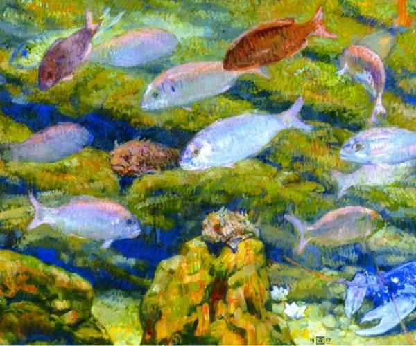 Aquarium Window (sea-bream) by Theo Van Rysselberghe