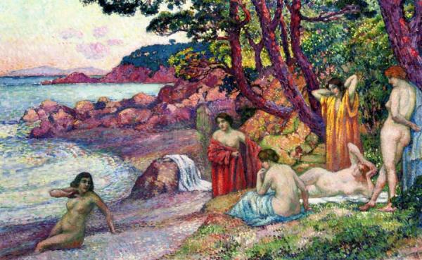 Bathers At Cap Benat by Theo Van Rysselberghe