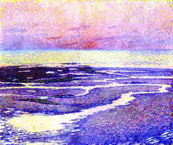 Beach At Low Tide: Evening by Theo Van Rysselberghe