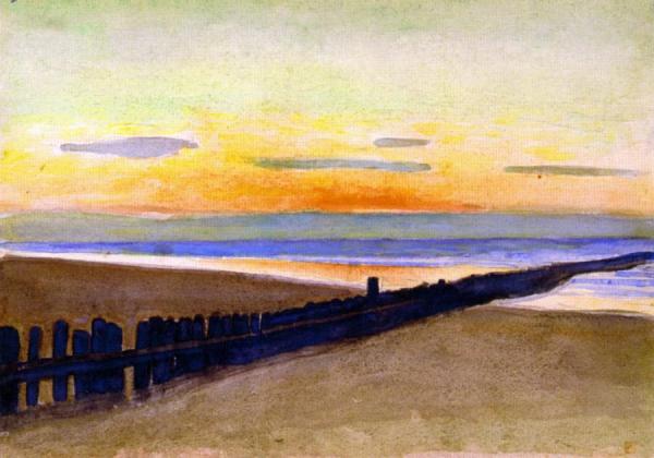 Beach At Sunset by Theo Van Rysselberghe