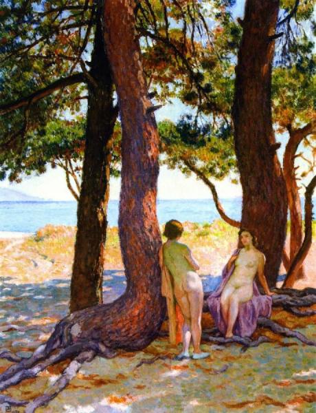 Beneath The Large Pines by Theo Van Rysselberghe