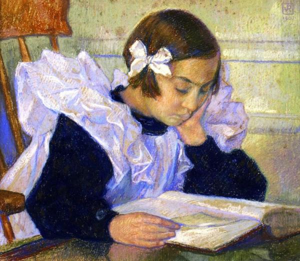 Elisabeth Reading by Theo Van Rysselberghe