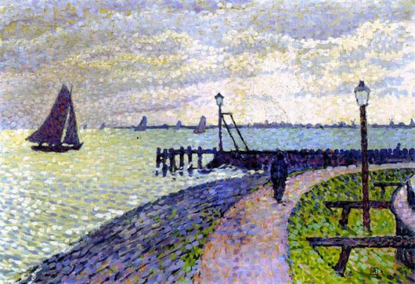 Entrance To Volendam Harbour by Theo Van Rysselberghe