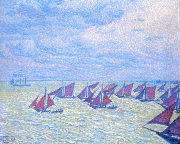 Fishing Flotilla From Arnemuiden (zeelande) by Theo Van Rysselberghe