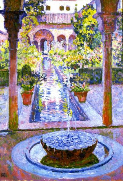 Fountain At The Generalife In Grenada by Theo Van Rysselberghe