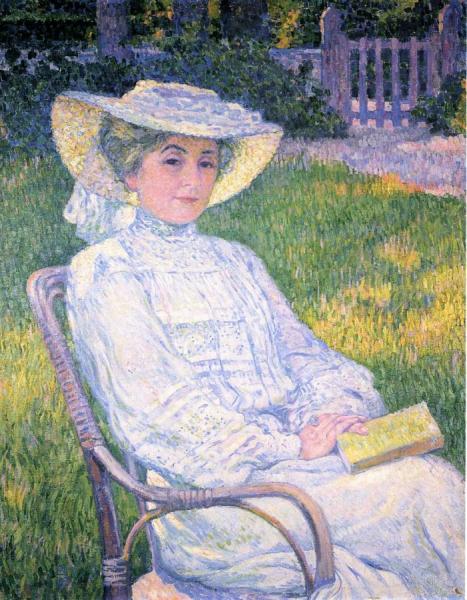 Madame Theo Van Rysselberghe In The Garden by Theo Van Rysselberghe