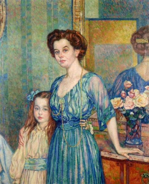 Madame Von Bodenhausen Avec Son Enfant Luli by Theo Van Rysselberghe