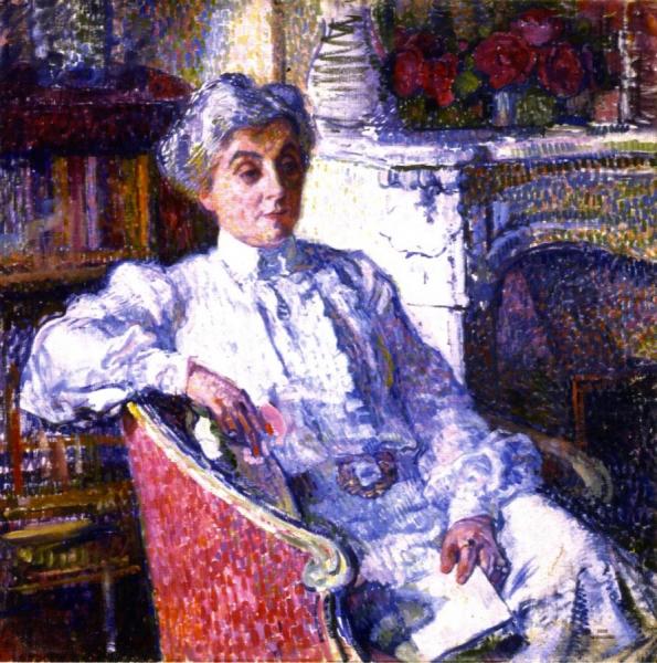 Maria Van Rysselberghe In Front Of The Fire by Theo Van Rysselberghe