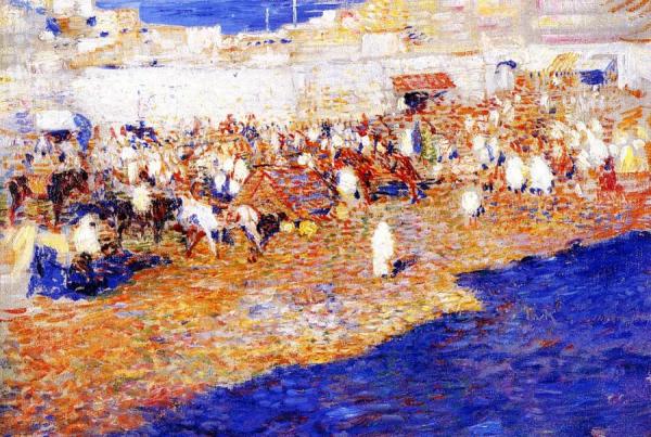 Moroccan Market by Theo Van Rysselberghe Oil Painting Reproductions