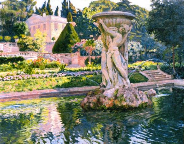 Ornamental Lake In A Park by Theo Van Rysselberghe Oil Painting Reproductions