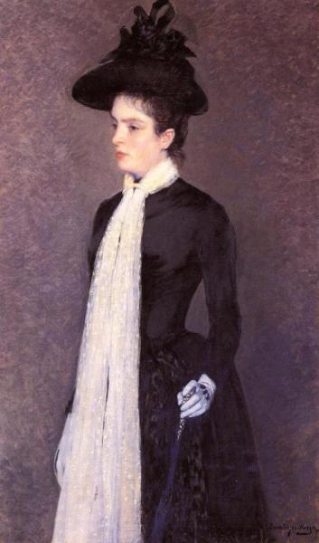 Portrait Of A Woman In Black by Theo Van Rysselberghe