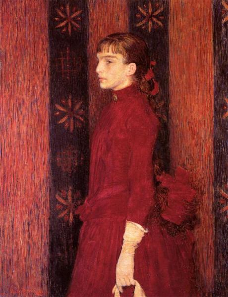 Portrait Of A Young Girl In Red by Theo Van Rysselberghe
