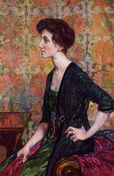 Portrait Of Else Lampe-von Quita by Theo Van Rysselberghe